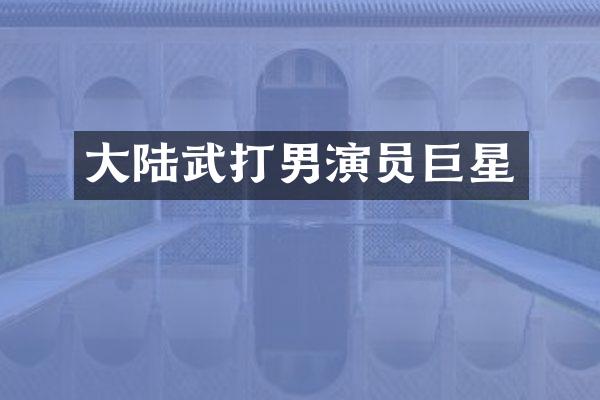 大陆武打男演员巨星