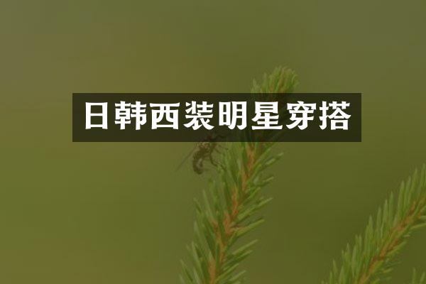 日韩西装明星穿搭