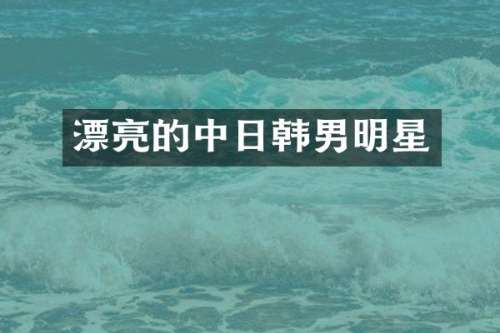 漂亮的中日韩男明星