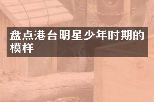 盘点港台明星少年时期的模样