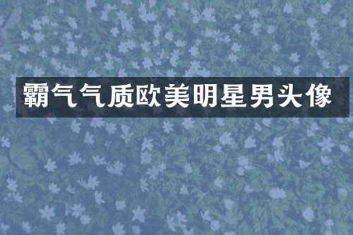 霸气气质欧美明星男头像