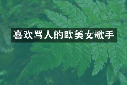 喜欢骂人的欧歌手