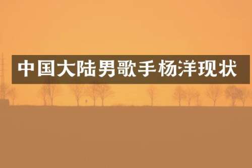 中国大陆男歌手杨洋现状