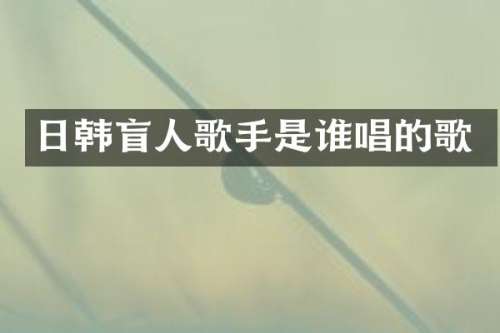 日韩盲人歌手是谁唱的歌