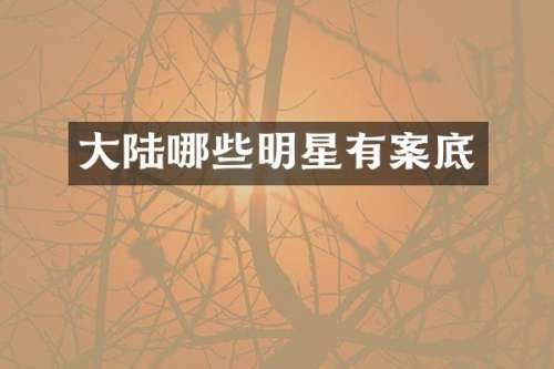 大陆哪些明星有案底