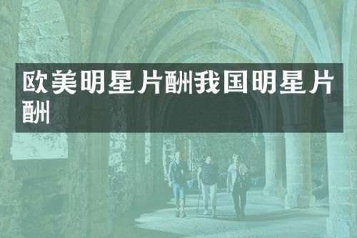 欧美明星片酬我国明星片酬