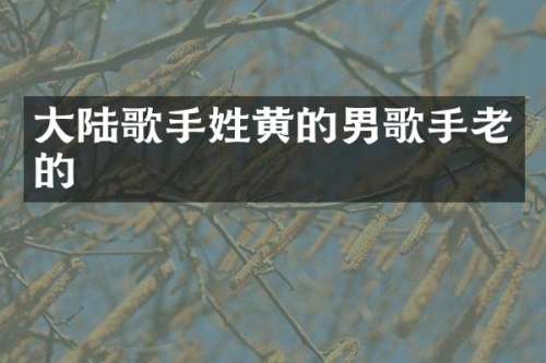 大陆歌手姓黄的男歌手老的