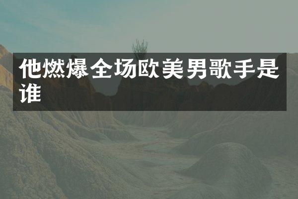 他燃爆全场欧美男歌手是谁