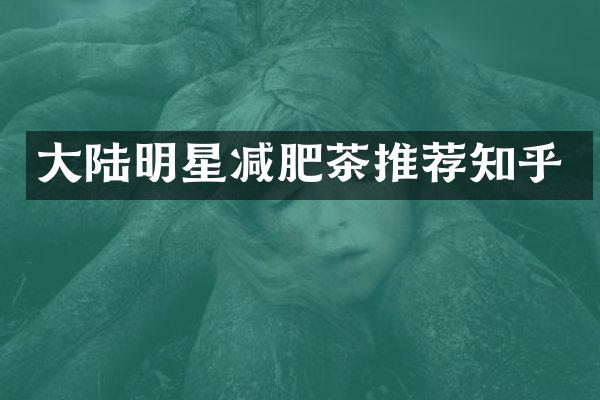 大陆明星减肥茶推荐知乎