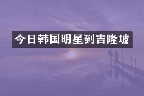 今日韩国明星到吉隆坡