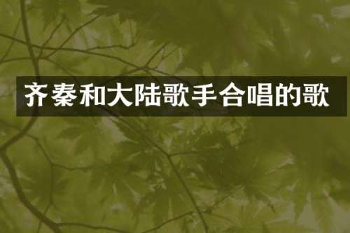 齐秦和大陆歌手合唱的歌