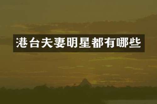港台夫妻明星都有哪些