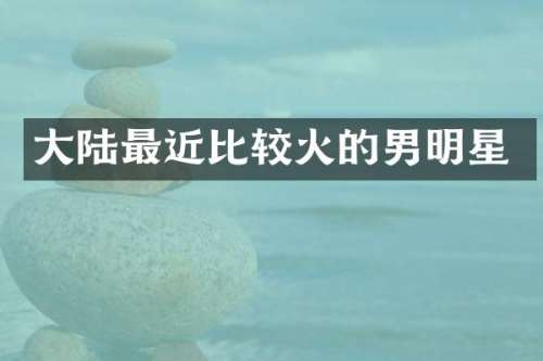 大陆最近比较火的男明星