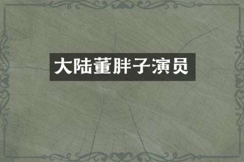 大陆董胖子演员