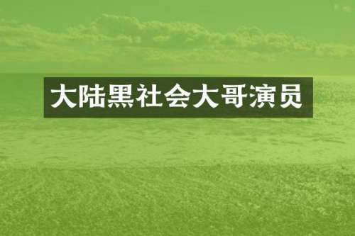 大陆黑社会大哥演员