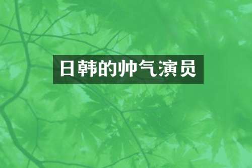 日韩的帅气演员