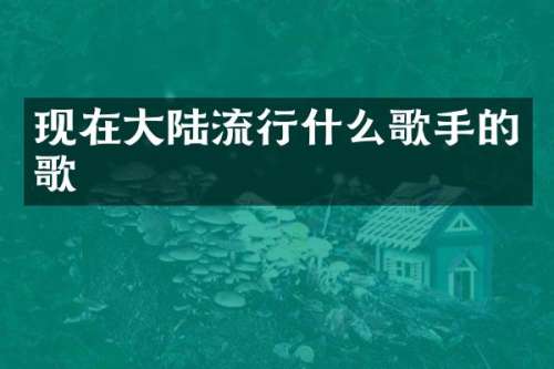 现在大陆流行什么歌手的歌