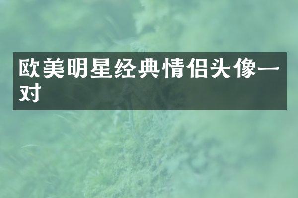 欧美明星经典情侣头像一对