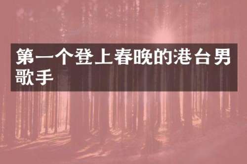 第一个登上的港台男歌手
