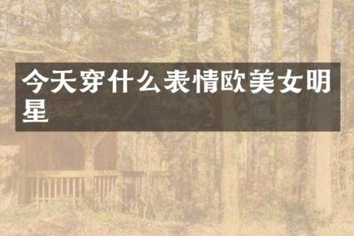 今天穿什么表情欧明星