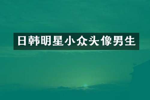 日韩明星小众头像男生