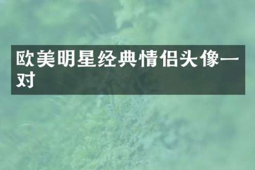 欧美明星经典情侣头像一对