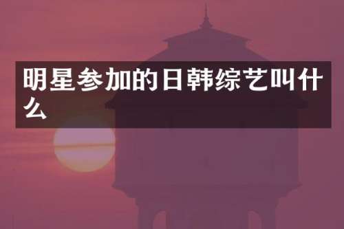 明星参加的日韩综艺叫什么