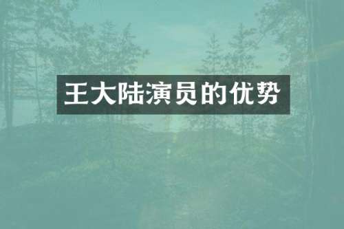 王大陆演员的优势