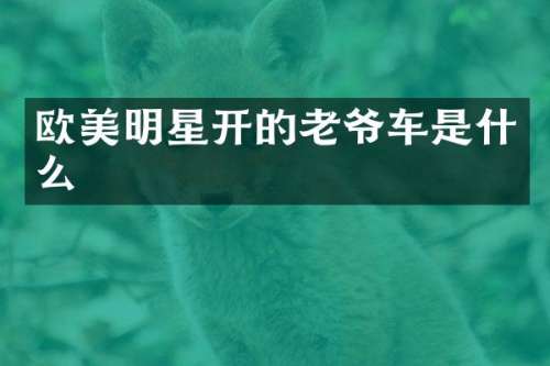 欧美明星开的老爷车是什么