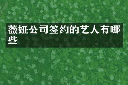 薇娅公司签约的艺人有哪些