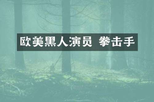 欧美黑人演员 拳击手