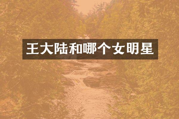 王大陆和哪个女明星