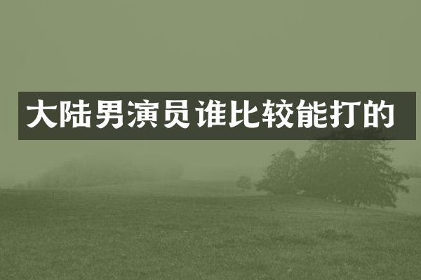 大陆男演员谁比较能打的
