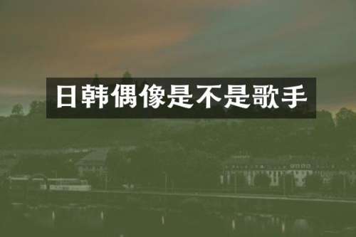 日韩偶像是不是歌手