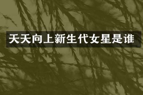 天天向上新生代女星是谁
