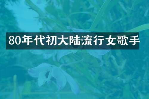 80年代初大陆流行女歌手