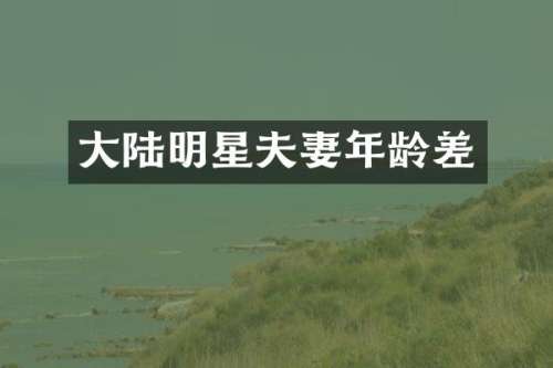 大陆明星夫妻年龄差