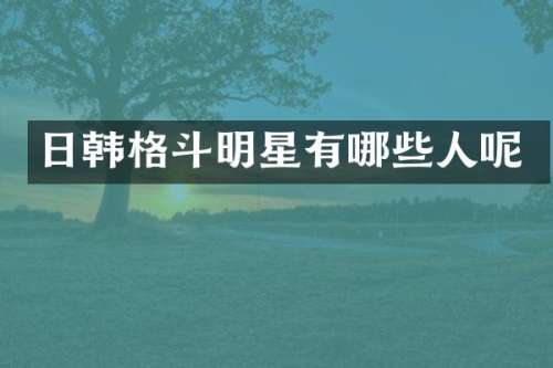日韩格斗明星有哪些人呢