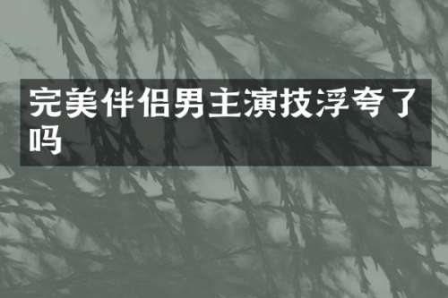 完美伴侣男主演技浮夸了吗