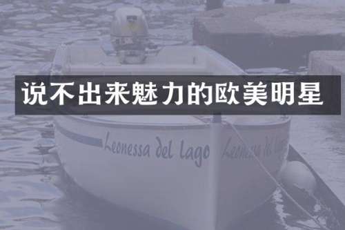 说不出来魅力的欧美明星