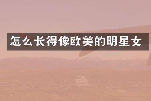 怎么长得像欧美的明星女