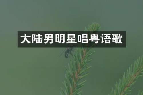 大陆男明星唱粤语歌