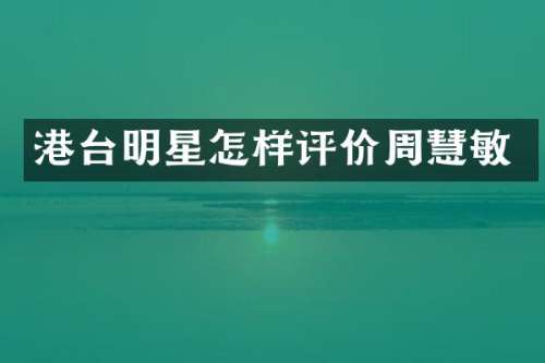 港台明星怎样评价周慧敏