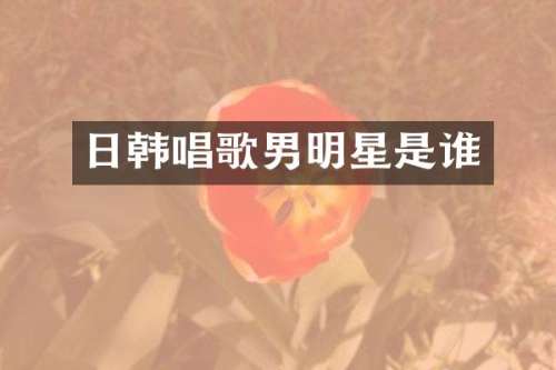 日韩唱歌男明星是谁