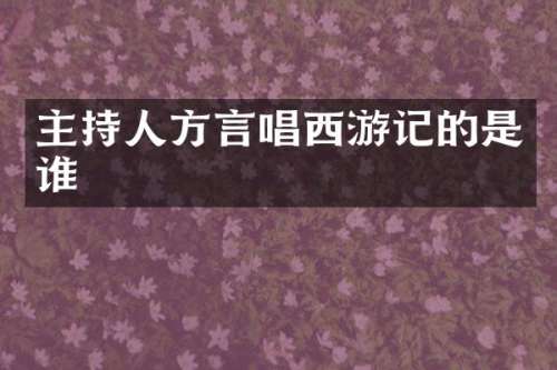 主持人方言唱西游记的是谁