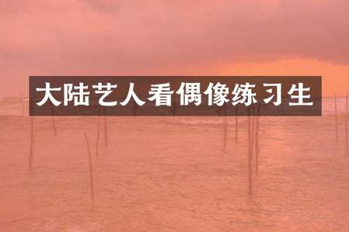 大陆艺人看偶像练习生