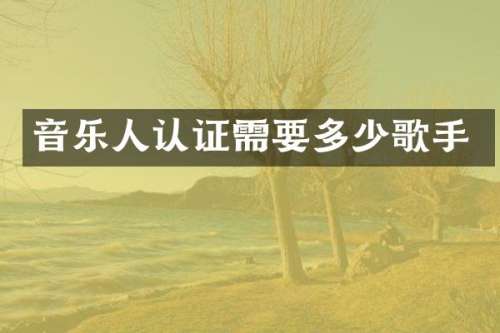 音乐人认证需要多少歌手