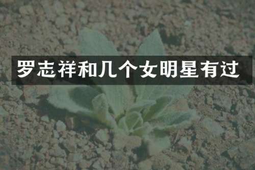 罗志祥和几个女明星有过