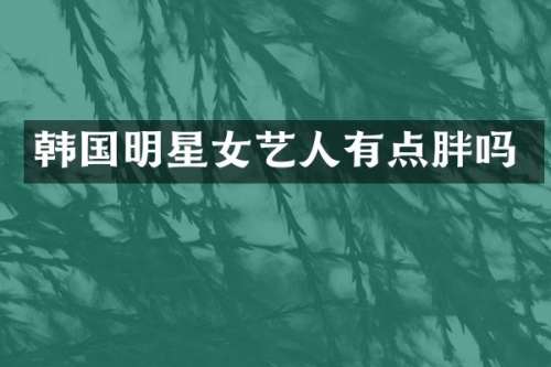韩国明星女艺人有点胖吗