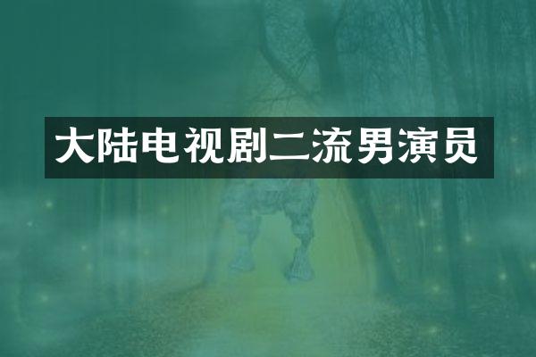 大陆电视剧二流男演员